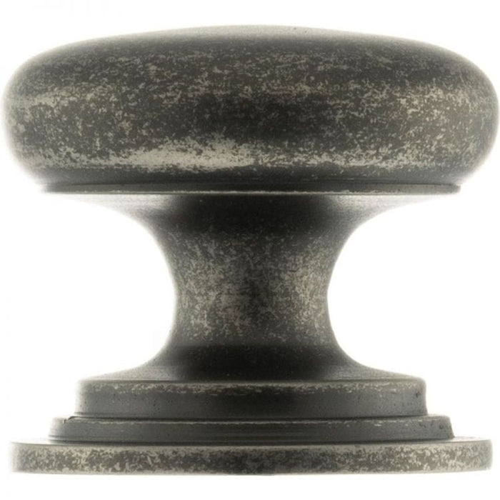 Atlantic Cupboard Knob Distressed Silver Old English Lincoln Solid Brass Victorian Cabinet Knob 38mm on Concealed Fix