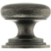 Atlantic Cupboard Knob Distressed Silver Old English Lincoln Solid Brass Victorian Cabinet Knob 38mm on Concealed Fix