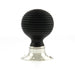 Atlantic Knobs Polished Nickel Old English Whitby Ebony Wood Reeded Mortice Knob on 60mm Face Fix Rose