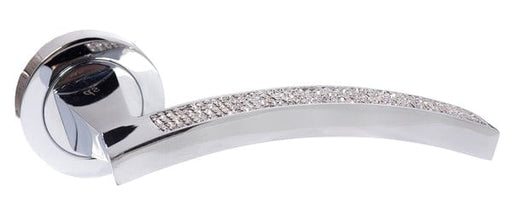 Atlantic Handles Polished Chrome Senza Pari Crystal Designer Lever on Round Rose