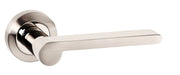 Atlantic Handles Satin Nickel/Polished Nickel Senza Pari Darrio Designer Lever on Round Rose