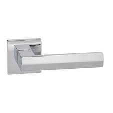 Atlantic Handles Polished Chrome Senza Pari Davoli Designer Lever on Flush Square Rose