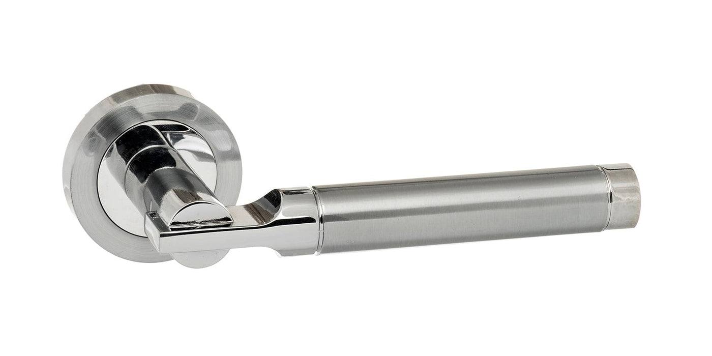 Atlantic Handles Satin Chrome/Polished Chrome STATUS Dakota Lever on Round Rose