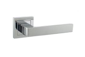 Atlantic Handles Satin Nickel/Polished Chrome STATUS Montana Designer Lever on S4 Square Rose