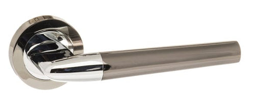 Atlantic Handles Black Nickel/Polished Chrome STATUS Tennessee Lever on Round Rose