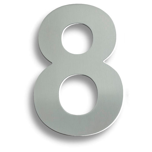 Carlisle Brass Numerals BRIGHT STAINLESS STEEL 178 X 2MM NUMBER 8 - CONCEALED PIN FIT G316