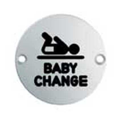 Carlisle Brass Signs BRIGHT STAINLESS STEEL 76 X 1.5MM BABY CHANGE SYMBOL - FACE FIX