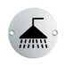 Carlisle Brass Signs BRIGHT STAINLESS STEEL 76 X 1.5MM SHOWER SYMBOL - FACE FIX