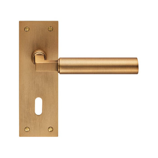 Carlisle Brass Handles ANTIQUE BRASS AMIATA LEVER ON BACKPLATE  - LOCK 57MM