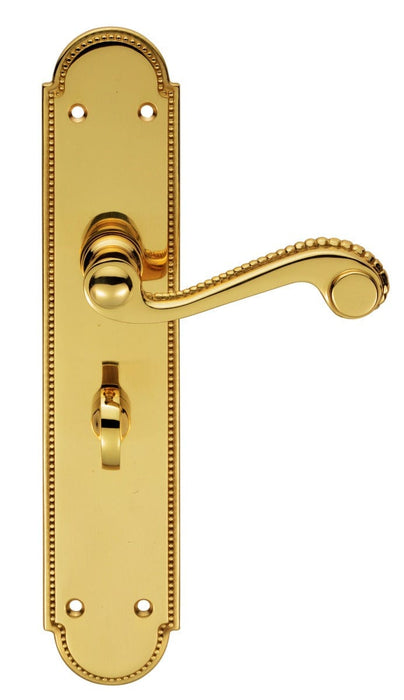 Carlisle Brass Handles Polished Brass Chesham Lever On Backplate - Bathroom 57Mm C/C 248Mm X 50Mm