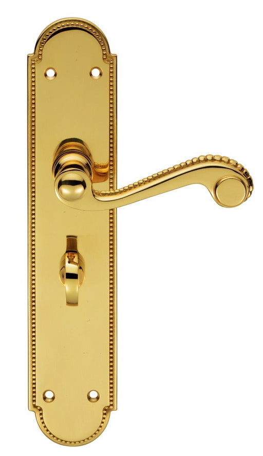 Carlisle Brass Handles Polished Brass Chesham Lever On Backplate - Bathroom 57Mm C/C 248Mm X 50Mm