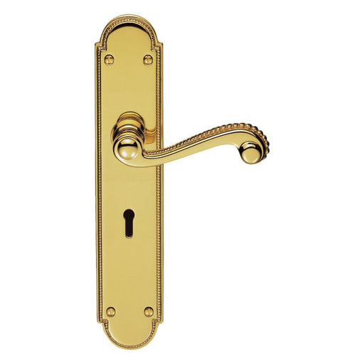 Carlisle Brass Handles Polished Brass Chesham Lever On Backplate - Lock 57Mm C/C 248Mm X 50Mm