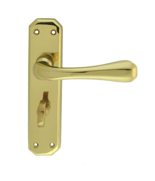 Carlisle Brass Handles Polished Brass Eden Lever On Backplate - Bathroom 57Mm C/C 180Mm X 40Mm