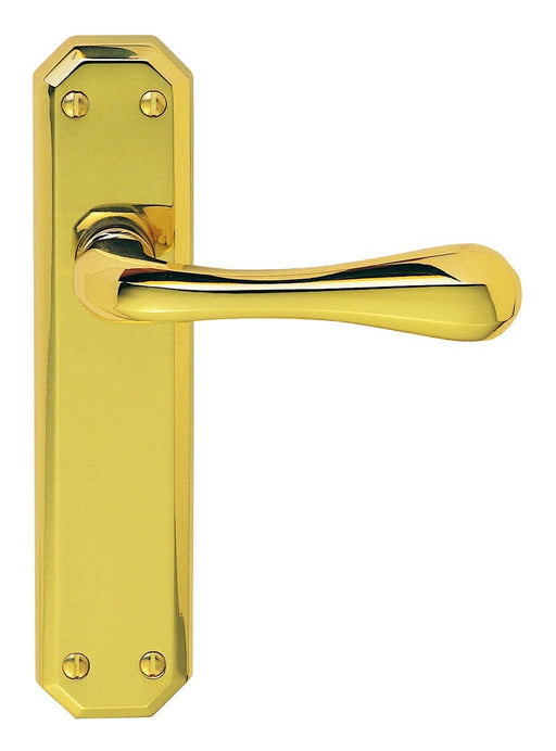 Carlisle Brass Handles Polished Brass Eden Lever On Backplate - Latch 180Mm X 40Mm