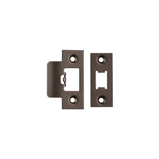 Carlisle Brass Latches Eurospec Forend Strike & Fixing Pack to suit Heavy Duty Tubular Latch Square  - Matt Bronze