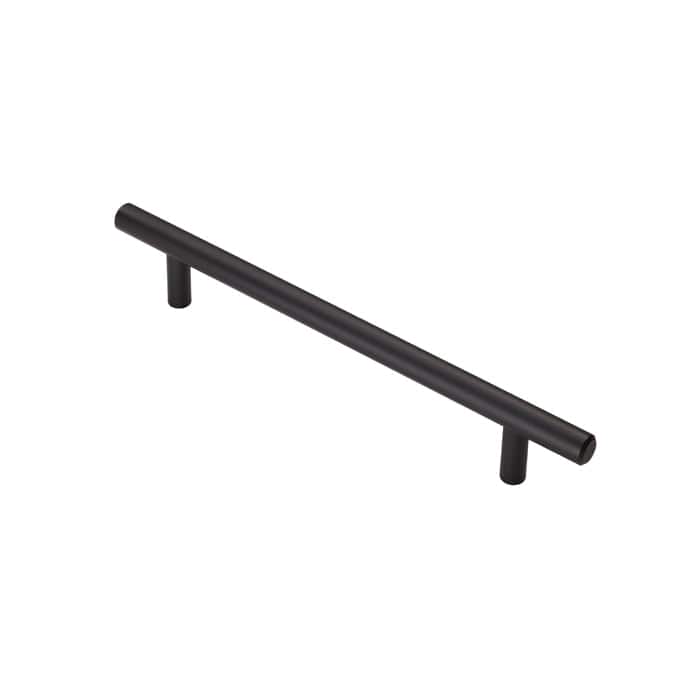 Carlisle Brass Cupboard Handles Matt Black FTD 12mm STEEL T- BAR HANDLE 160mm c/c