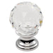 Carlisle Brass Cupboard Knob Chrome Base FTD CRYSTAL FACETED KNOB with FINISHED BASE 25mm