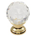 Carlisle Brass Cupboard Knob Brass Base FTD CRYSTAL FACETED KNOB with FINISHED BASE 30mm