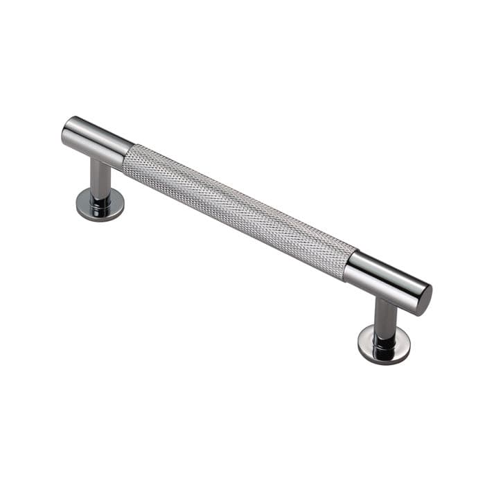 Carlisle Brass Cupboard Handles Polished Chrome FTD KNURLED PULL HANDLE 128MM C/C