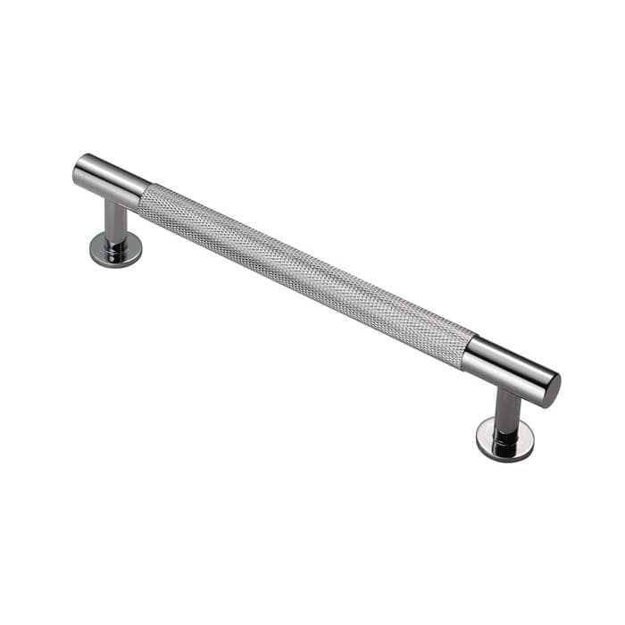 Carlisle Brass Cupboard Handles Polished Chrome FTD KNURLED PULL HANDLE 160MM C/C