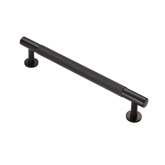 Carlisle Brass Cupboard Handles Matt Black FTD KNURLED PULL HANDLE 160MM C/C