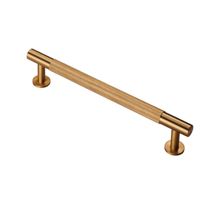 Carlisle Brass Cupboard Handles Satin Brass FTD KNURLED PULL HANDLE 160MM C/C