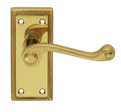 Carlisle Brass Handles Polished Brass Georgian Lever On Backplate - Latch 112Mm X 48Mm