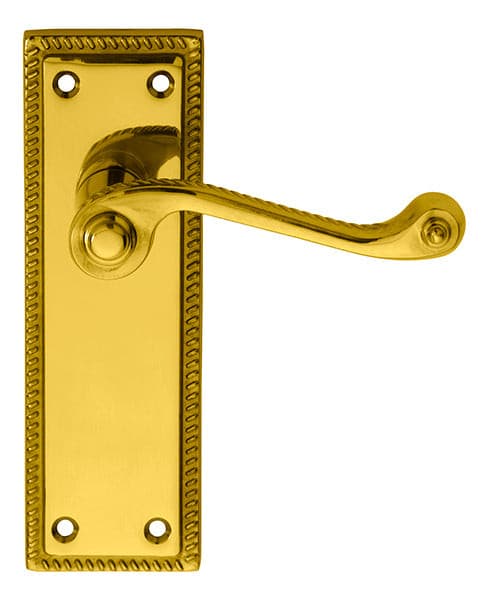 Carlisle Brass Handles Polished Brass Georgian Lever On Backplate - Latch Sweedor Plate 148Mm X 48Mm