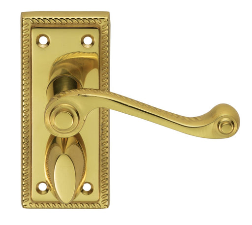 Carlisle Brass Handles Polished Brass Georgian Lever On Backplate - Privacy 112Mm X 48Mm