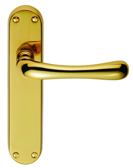 Carlisle Brass Handles Polished Brass Ibra Lever On Backplate - Latch Otl (Polished Brass) 185Mm X 40Mm