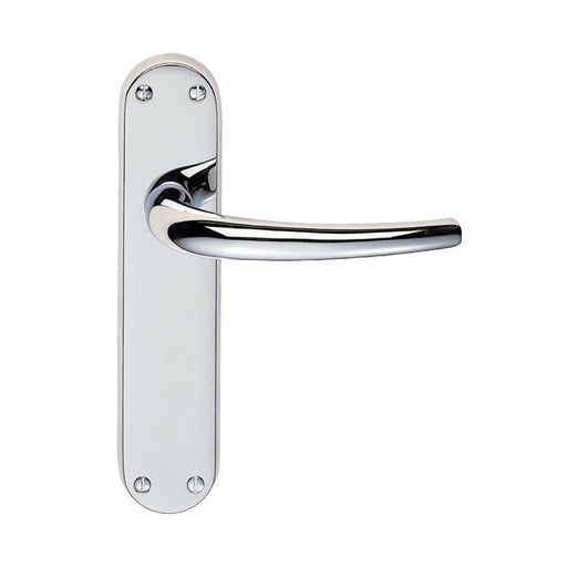 Carlisle Brass Handles Polished Chrome Lilla Lever On Backplate - Latch Cro (Polished Chrome) 185Mm X 40Mm