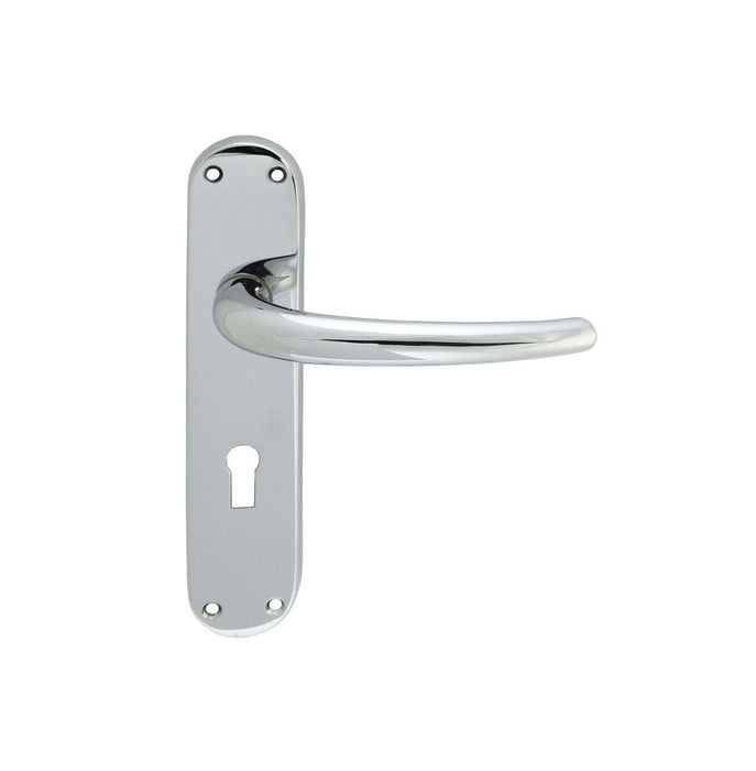 Carlisle Brass Handles Polished Chrome Lilla Lever On Backplate - Lock 57Mm C/C Cro (Polished Chrome) 185Mm X 40Mm