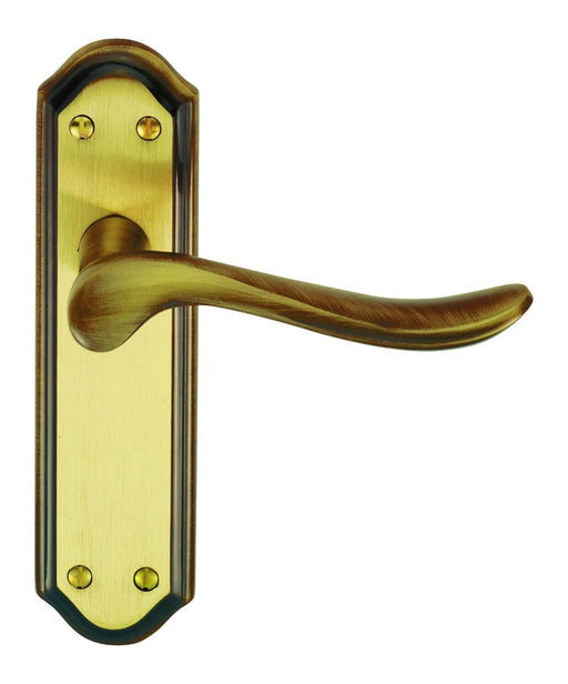 Carlisle Brass Handles FLORENTINE BRONZE LYTHAM LEVER ON BACKPLATE - LATCH 180mm x 48mm