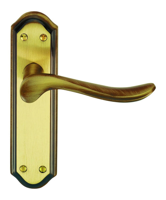 Carlisle Brass Handles FLORENTINE BRONZE LYTHAM LEVER ON BACKPLATE - LATCH 180mm x 48mm