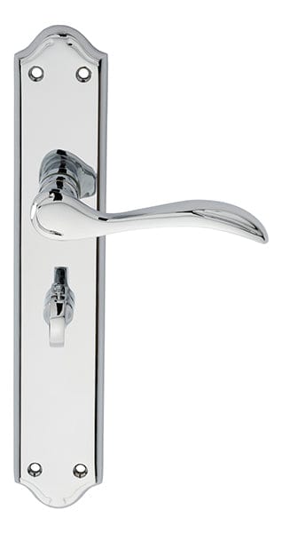 Carlisle Brass Handles Polished Chrome Madrid Lever On Backplate - Bathroom 57Mm C/C 242Mm X 45Mm