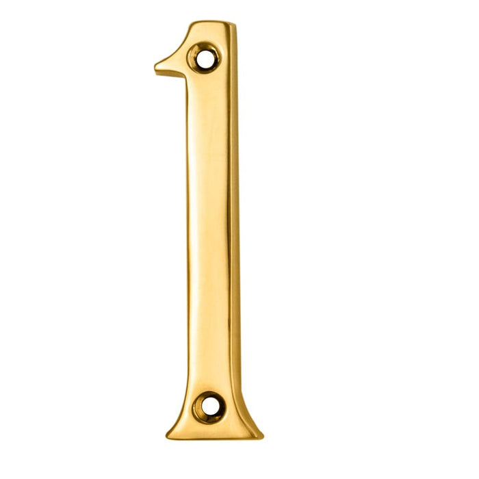 Carlisle Brass Numerals Polished Brass Numeral Face Fix (No.1) 76Mm