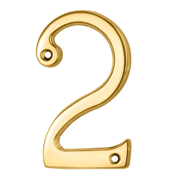 Carlisle Brass Numerals Polished Brass Numeral Face Fix (No.2) 76Mm