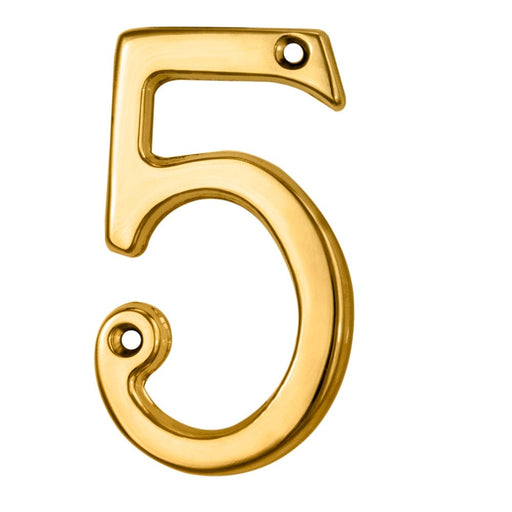 Carlisle Brass Numerals Polished Brass Numeral Face Fix (No.5) 76Mm