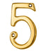 Carlisle Brass Numerals Polished Brass Numeral Face Fix (No.5) 76Mm