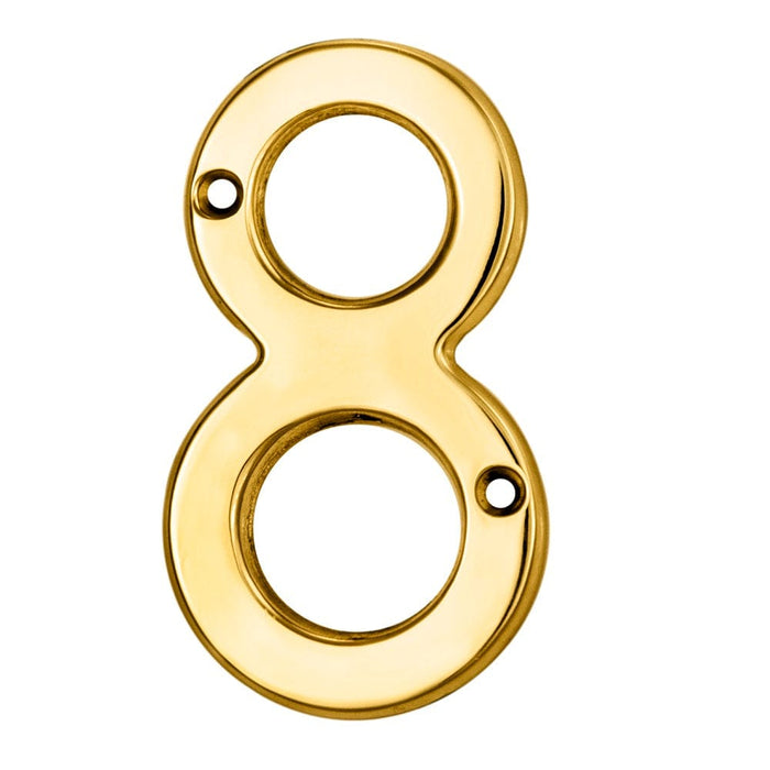 Carlisle Brass Numerals Polished Brass Numeral Face Fix (No.8) 76Mm