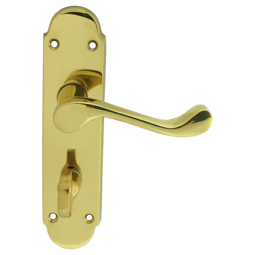 Carlisle Brass Handles Polished Brass Oakley Lever On Backplate - Bathroom 57Mm C/C 170Mm X 42Mm