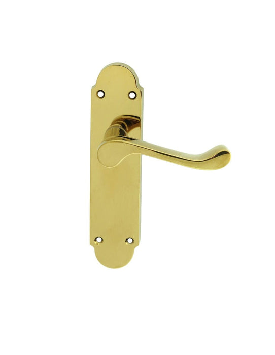 Carlisle Brass Handles Polished Brass Oakley Lever On Backplate - Latch 170Mm X 42Mm