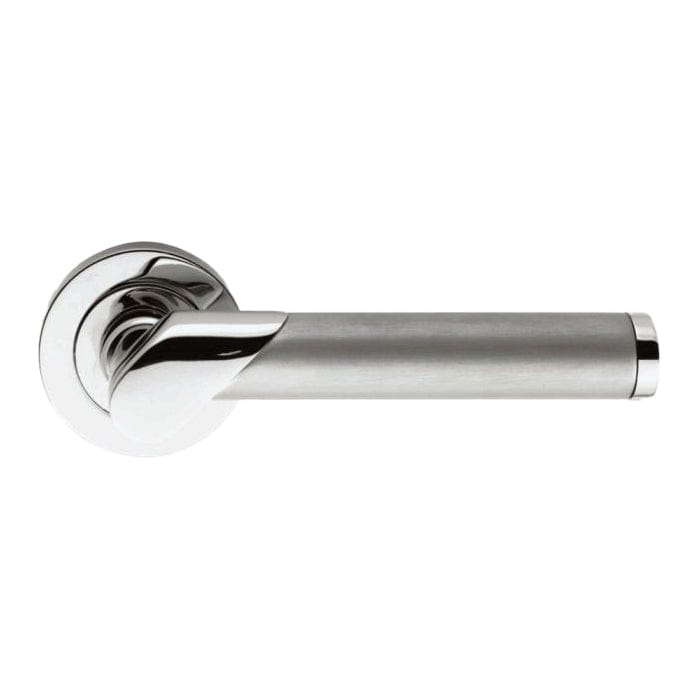 Carlisle Brass Handles Polished Chrome/Satin Chrome Serozzetta Irwin Lever On Round Rose Concealed Fix - (Dual Finish)