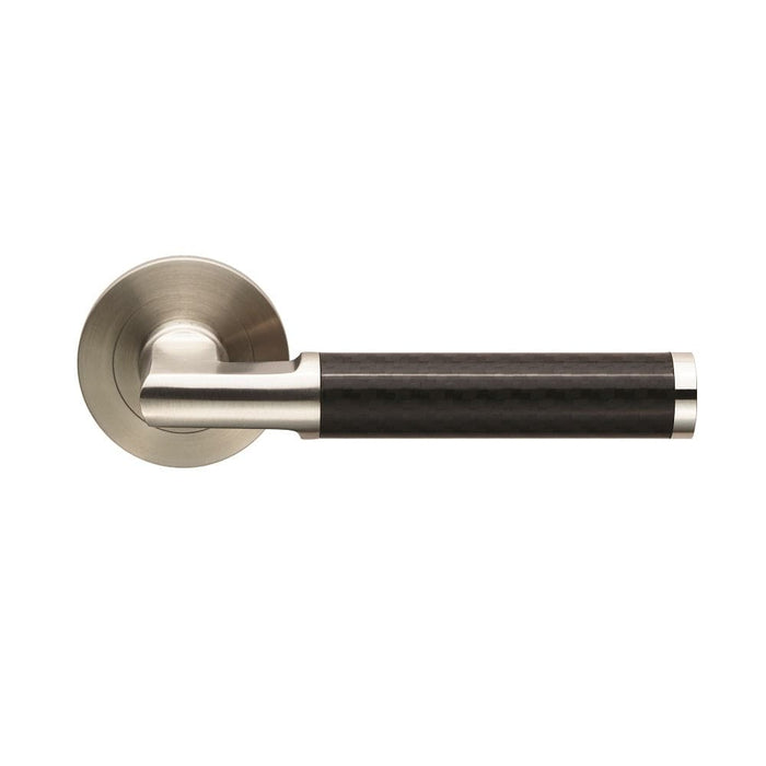 Carlisle Brass Handles Satin Stainless Steel Steelworx Carbon Lever On Concealed Fix Round Rose