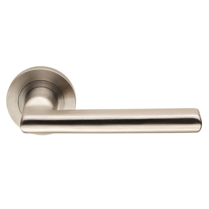 Carlisle Brass Handles Satin Stainless Steel Steelworx Carlton Lever On Concealed Fix Round Rose