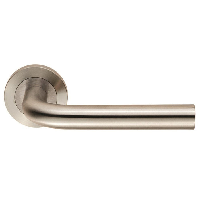 Carlisle Brass Handles Satin Stainless Steel Steelworx Spira Lever On Concealed Fix Round Rose