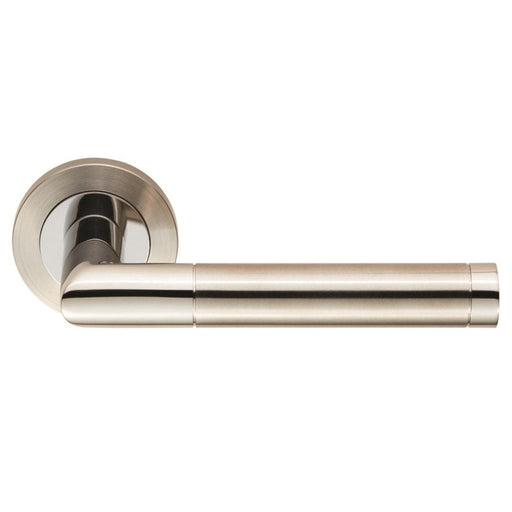 Carlisle Brass Handles Bright Stainless Steel/Satin Stainless Steel Steelworx Treviri Lever On Concealed Fix Round Rose