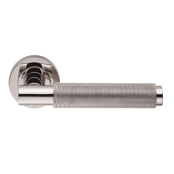 Carlisle Brass Handles Polished Nickel Varese Knurled Lever On Concealed Fix Round Rose