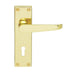 Carlisle Brass Handles Polished Brass Victorian Flat Lever On Backplate - Lock 57Mm C/C (Contract Range) 155Mm X 40Mm