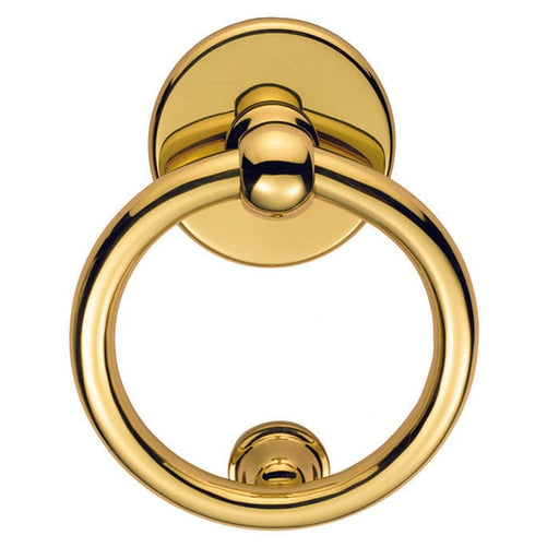 Carlisle Brass Knockers Polished Brass Victorian - Ring Door Knocker 134Mm